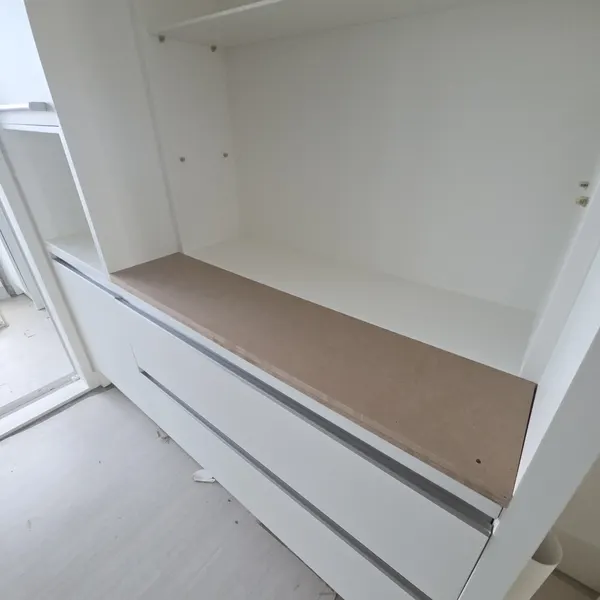 수납장 좌판 합판 부착 사진